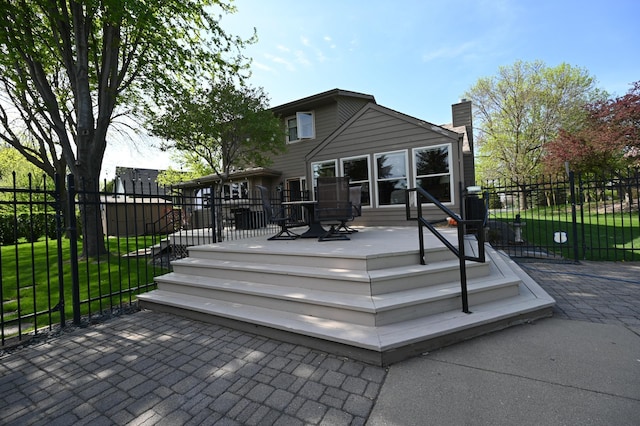 306 Windcrest Ln SE, New Prague, MN 56071 - wooden deck featuring a patio