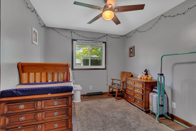 830 Halliday Rd, Saint Cloud, MN 56301 - bedroom with wood finished floors, baseboards, and ceiling fan