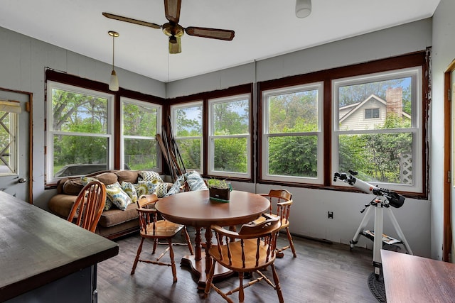 830 Halliday Rd, Saint Cloud, MN 56301 - dining room with ceiling fan and wood finished floors