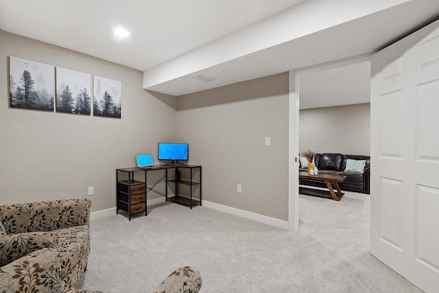77 Emerson Ave W, West Saint Paul, MN 55118 - living area featuring carpet, baseboards, and recessed lighting