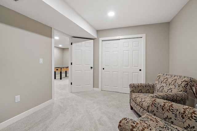 77 Emerson Ave W, West Saint Paul, MN 55118 - living area with light carpet, recessed lighting, and baseboards