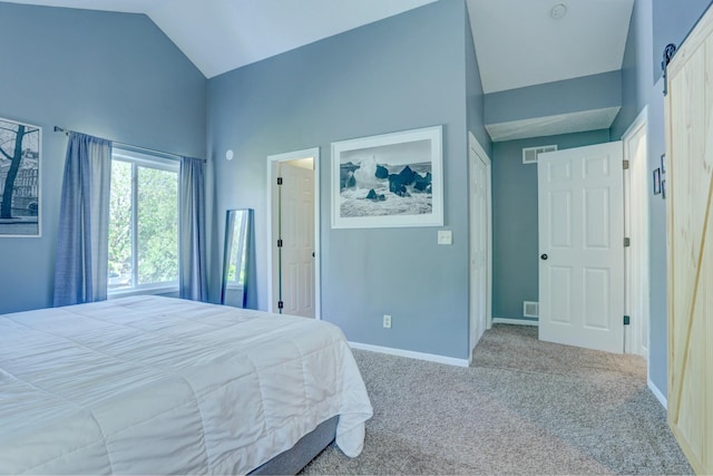 2714 18th Ave S, Minneapolis, MN 55407 - bedroom with lofted ceiling, carpet floors, and baseboards
