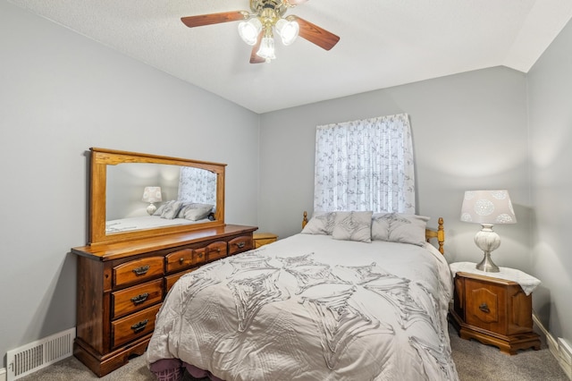 1224 Grotto St N, Saint Paul, MN 55117 - bedroom with carpet floors, lofted ceiling, baseboards, and a ceiling fan