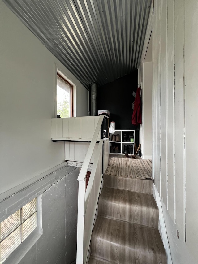 225 State St, Buhl, MN 55713 - stairs with wood finished floors
