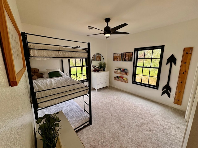 1622 82nd Ave NW, Williams, MN 56686 - carpeted bedroom with multiple windows, baseboards, and ceiling fan