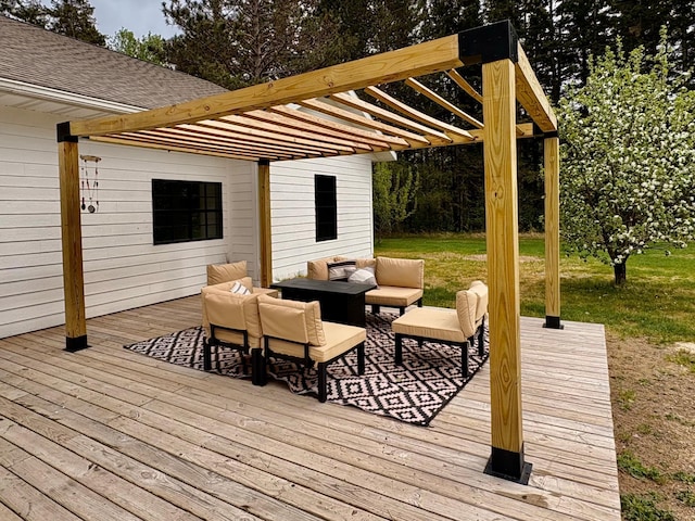 1622 82nd Ave NW, Williams, MN 56686 - deck with a pergola and an outdoor living space