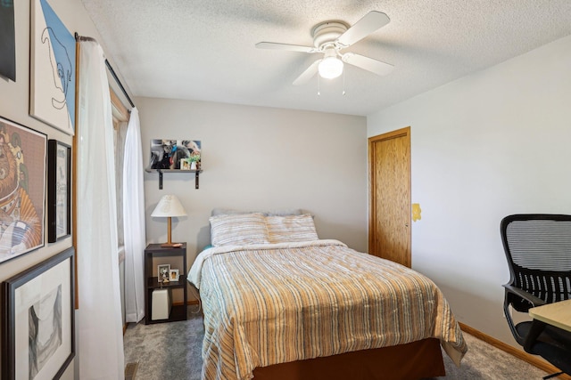 16905 Jalisco Ter W, Lakeville, MN 55044 - carpeted bedroom featuring a textured ceiling and a ceiling fan