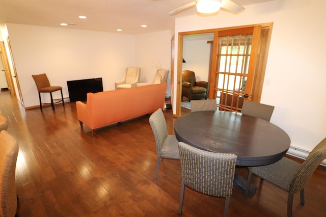 1841 Kemberidge Rd, Detroit Lakes, MN 56501 - dining room with wood finished floors, recessed lighting, and ceiling fan