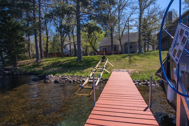 601 Idlewild St Unit 102, Balsam Lake, WI 54810 - dock with a lawn and a water view