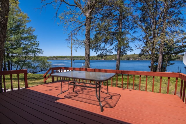 601 Idlewild St Unit 102, Balsam Lake, WI 54810 - wooden terrace with a water view