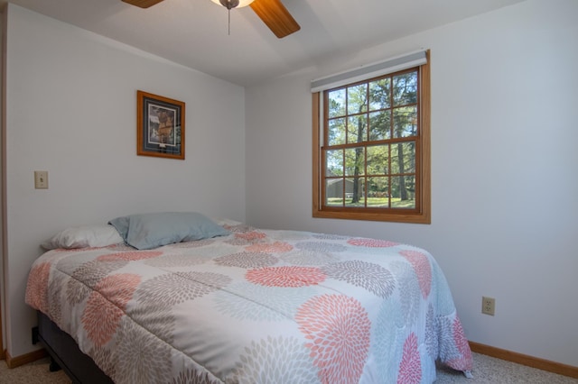 601 Idlewild St Unit 102, Balsam Lake, WI 54810 - bedroom with carpet floors, baseboards, and a ceiling fan
