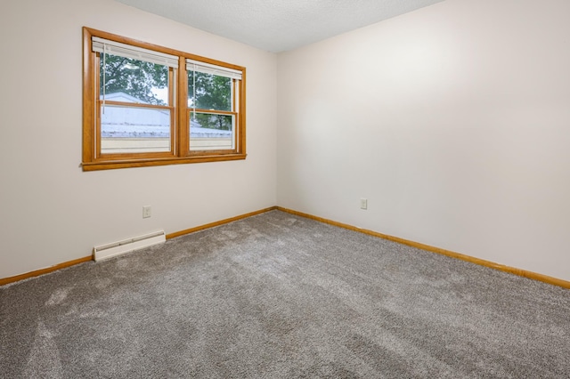 1402 7th St N, Saint Cloud, MN 56303 - empty room with a baseboard heating unit, carpet, and baseboards
