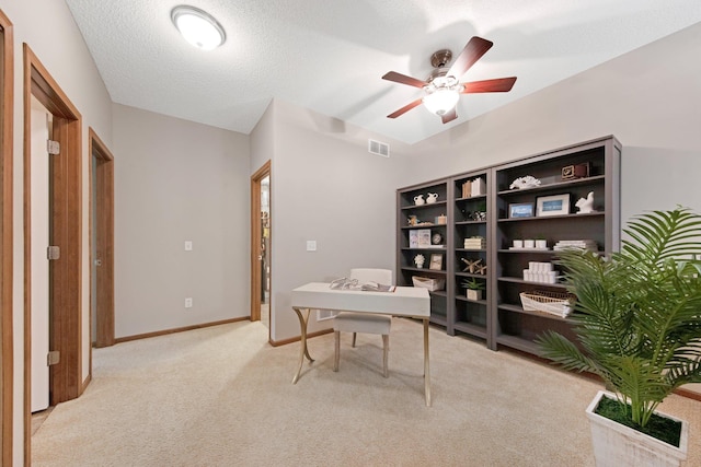 3314 Hazel Trl Unit G, Woodbury, MN 55129 - office area with light carpet, a ceiling fan, and baseboards