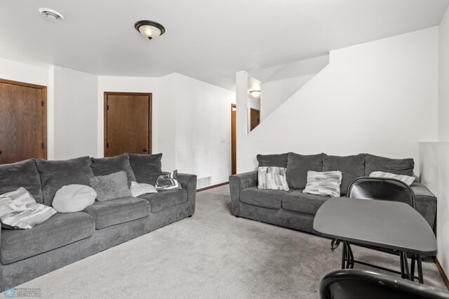 view of carpeted living area
