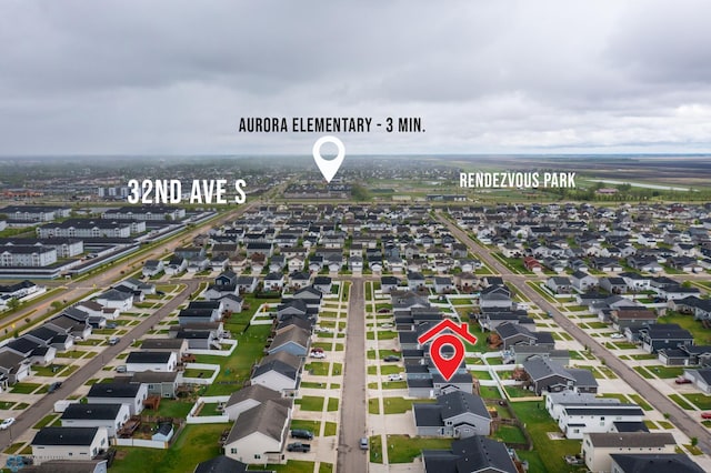 aerial view of residential area