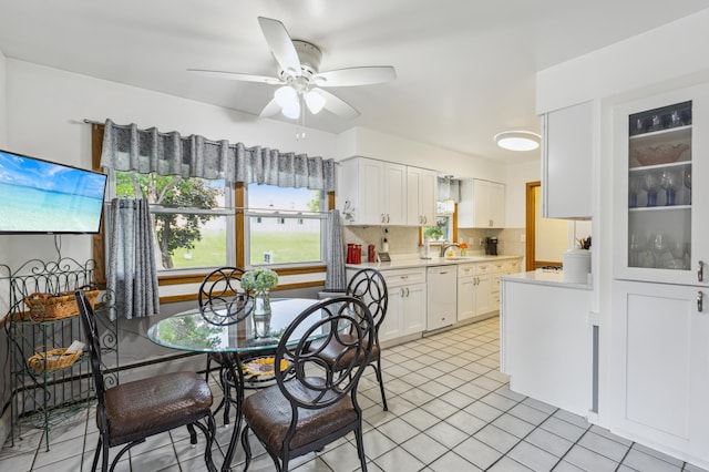 4708 Virginia Ave N, New Hope, MN 55428 - dining area with a ceiling fan and light tile patterned floors