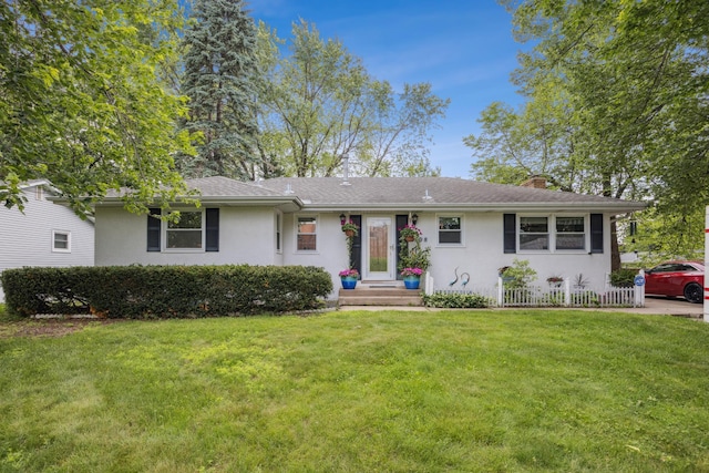 4708 Virginia Ave N, New Hope, MN 55428 - ranch-style house featuring stucco siding and a chimney