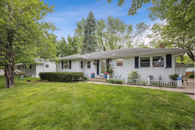 4708 Virginia Ave N, New Hope, MN 55428 - ranch-style home featuring a chimney and stucco siding