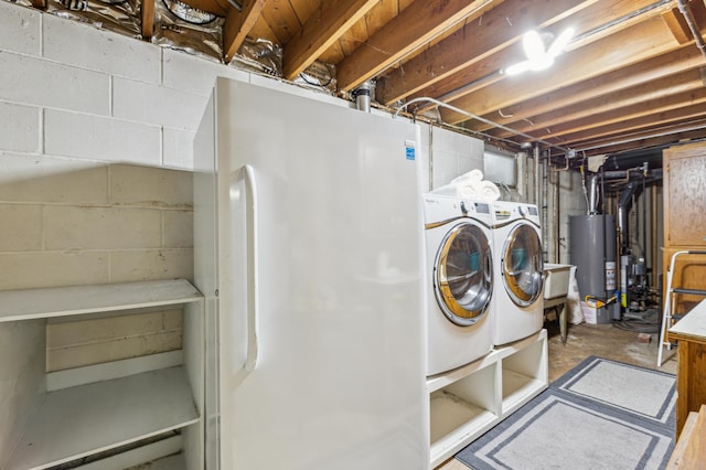 4708 Virginia Ave N, New Hope, MN 55428 - laundry room featuring washer and dryer and water heater