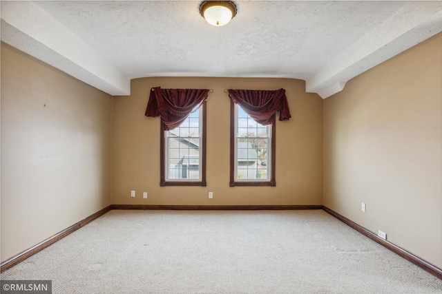 1134 Lincoln St NE, Minneapolis, MN 55413 - carpeted spare room with baseboards, a textured ceiling, and vaulted ceiling