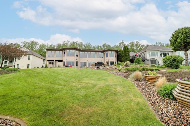 view of grassy yard