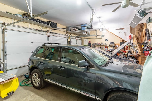29560 204th Ave, Elizabeth Twp, MN 56537 - garage with a garage door opener and ceiling fan