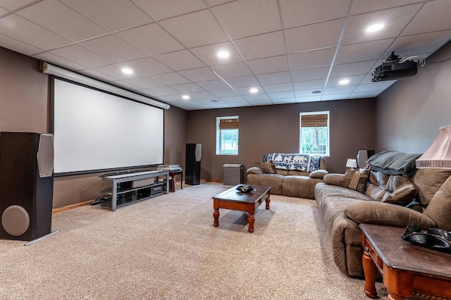 29560 204th Ave, Elizabeth Twp, MN 56537 - carpeted cinema room with recessed lighting and a drop ceiling