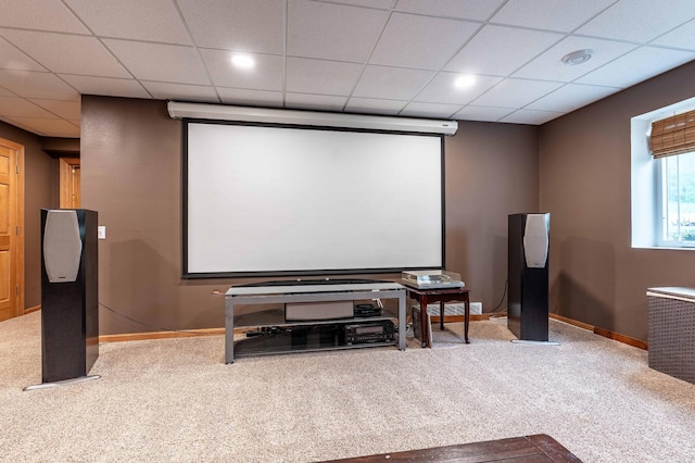 29560 204th Ave, Elizabeth Twp, MN 56537 - carpeted home theater featuring baseboards and a drop ceiling