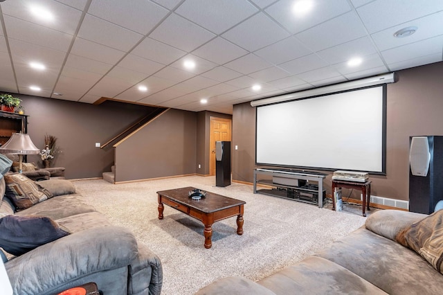 29560 204th Ave, Elizabeth Twp, MN 56537 - cinema room with carpet flooring, baseboards, and recessed lighting