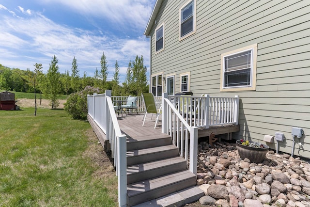 29560 204th Ave, Elizabeth Twp, MN 56537 - wooden deck with a lawn