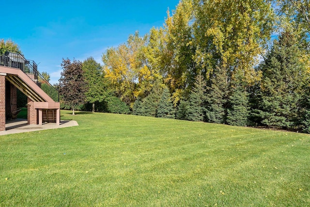 130 Bergamot Dr, Medina, MN 55340 - view of grassy yard featuring stairs