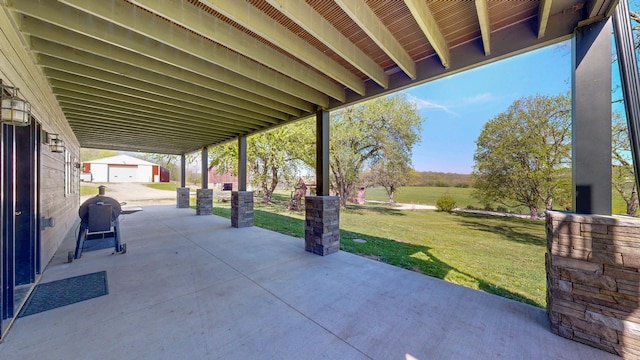 29572 Morgan Rd, Wykoff, MN 55990 - view of patio / terrace featuring an outdoor structure