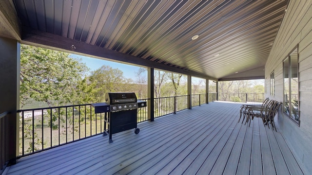 29572 Morgan Rd, Wykoff, MN 55990 - wooden deck with a grill