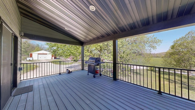 29572 Morgan Rd, Wykoff, MN 55990 - wooden terrace with grilling area
