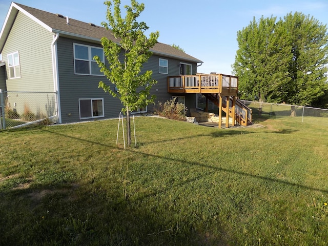 1173 Lone Stone Ct SE, Chatfield, MN 55923 - rear view of house featuring a deck, stairs, and a shingled roof