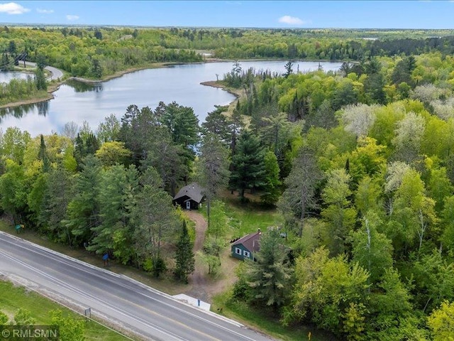 1403 County 5 NW, Hackensack, MN 56452 - aerial view of property's location with a heavily wooded area and a large body of water