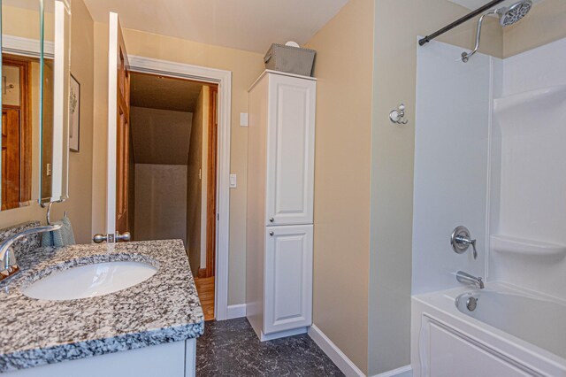 114 Iowa Ave, Hoffman, MN 56339 - full bath with baseboards, vanity, and  shower combination