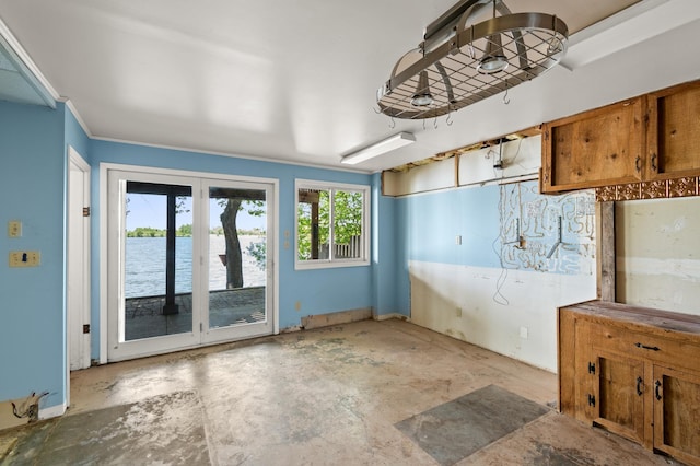 13144 Maple Circle Dr SE, Hudson Twp, MN 56334 - kitchen with a water view and brown cabinetry