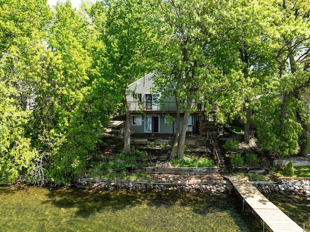 13144 Maple Circle Dr SE, Hudson Twp, MN 56334 - back of house featuring stairs and a deck