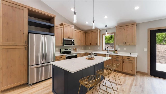 2948 N Oaks Ln NW, Garfield, MN 56332 - kitchen with appliances with stainless steel finishes, a sink, open shelves, plenty of natural light, and recessed lighting
