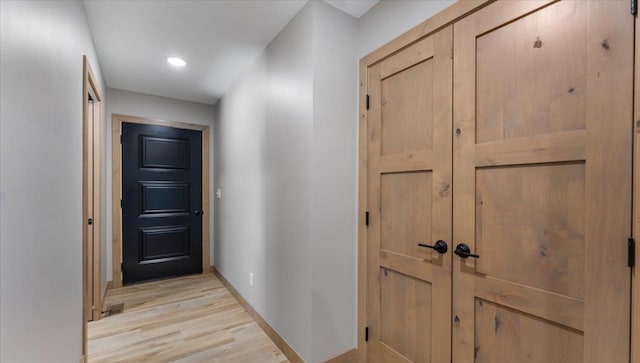 2948 N Oaks Ln NW, Garfield, MN 56332 - hall with light wood-type flooring, baseboards, and recessed lighting