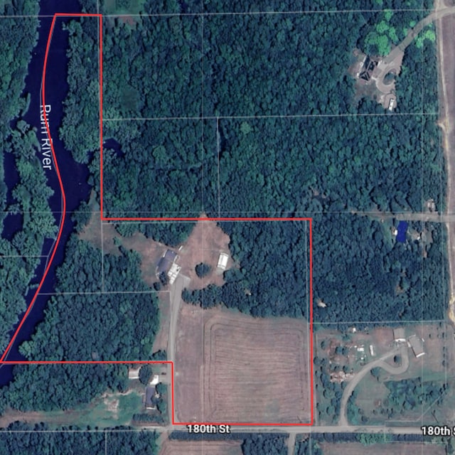 11946 180th St, Milaca Twp, MN 56353 - map / location with property parcel outlined