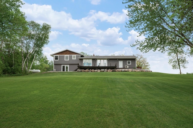 11946 180th St, Milaca Twp, MN 56353 - back of property with a yard and a deck