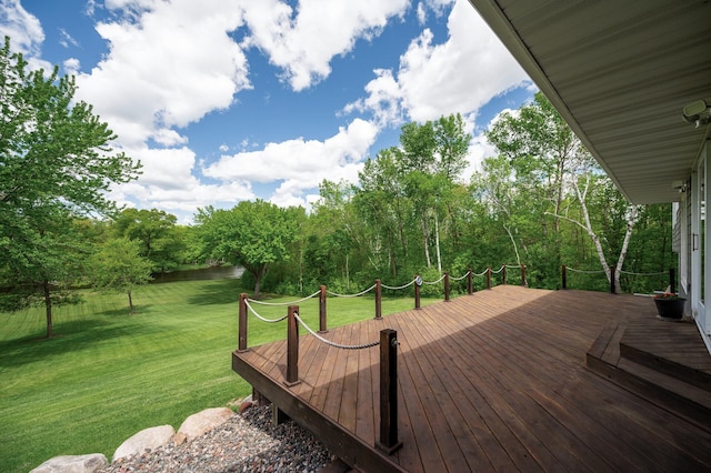 11946 180th St, Milaca Twp, MN 56353 - wooden terrace with a lawn