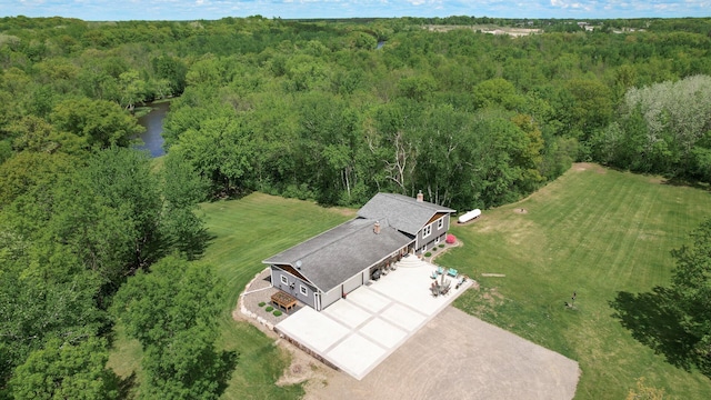 11946 180th St, Milaca Twp, MN 56353 - aerial view of property and surrounding area with a forest and a nearby body of water