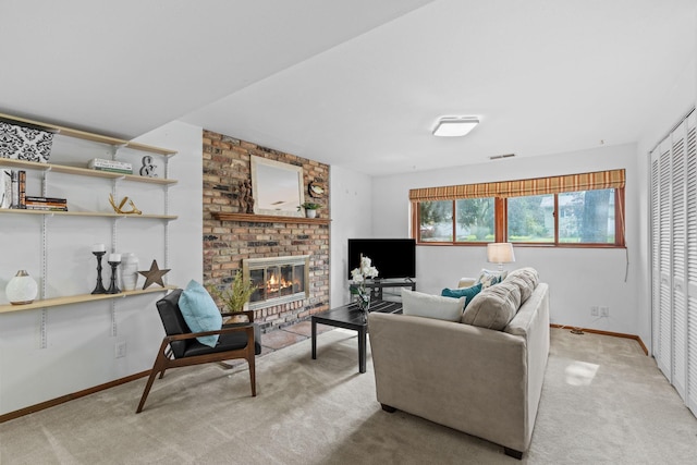 3225 Hillsboro Ave N, New Hope, MN 55427 - living room with carpet floors and a fireplace