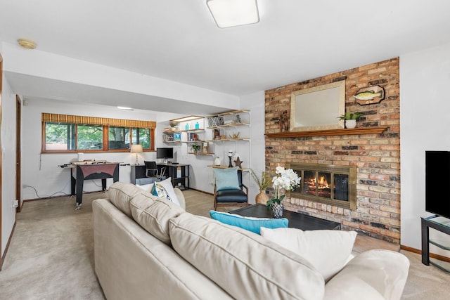 3225 Hillsboro Ave N, New Hope, MN 55427 - living room with a fireplace and light carpet