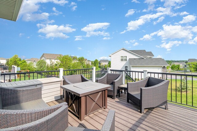 4740 Ashton Curv, Woodbury, MN 55129 - wooden terrace featuring a residential view