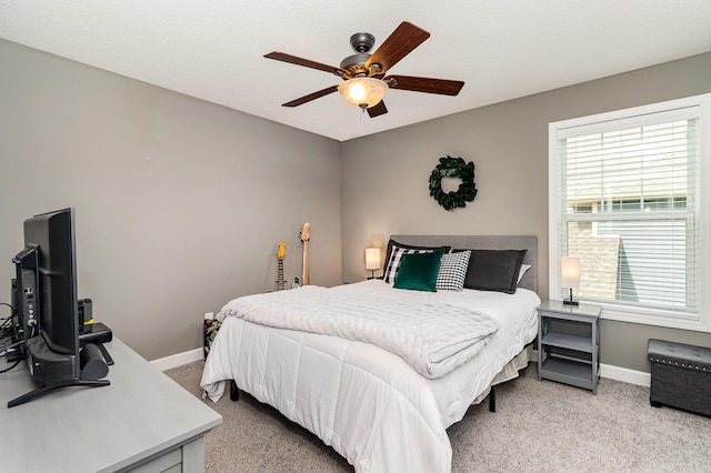 4740 Ashton Curv, Woodbury, MN 55129 - bedroom featuring light carpet, baseboards, and a ceiling fan