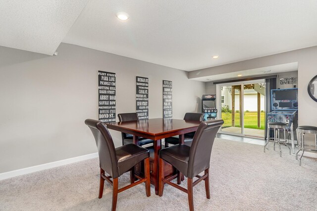 4740 Ashton Curv, Woodbury, MN 55129 - dining room featuring carpet, baseboards, and recessed lighting